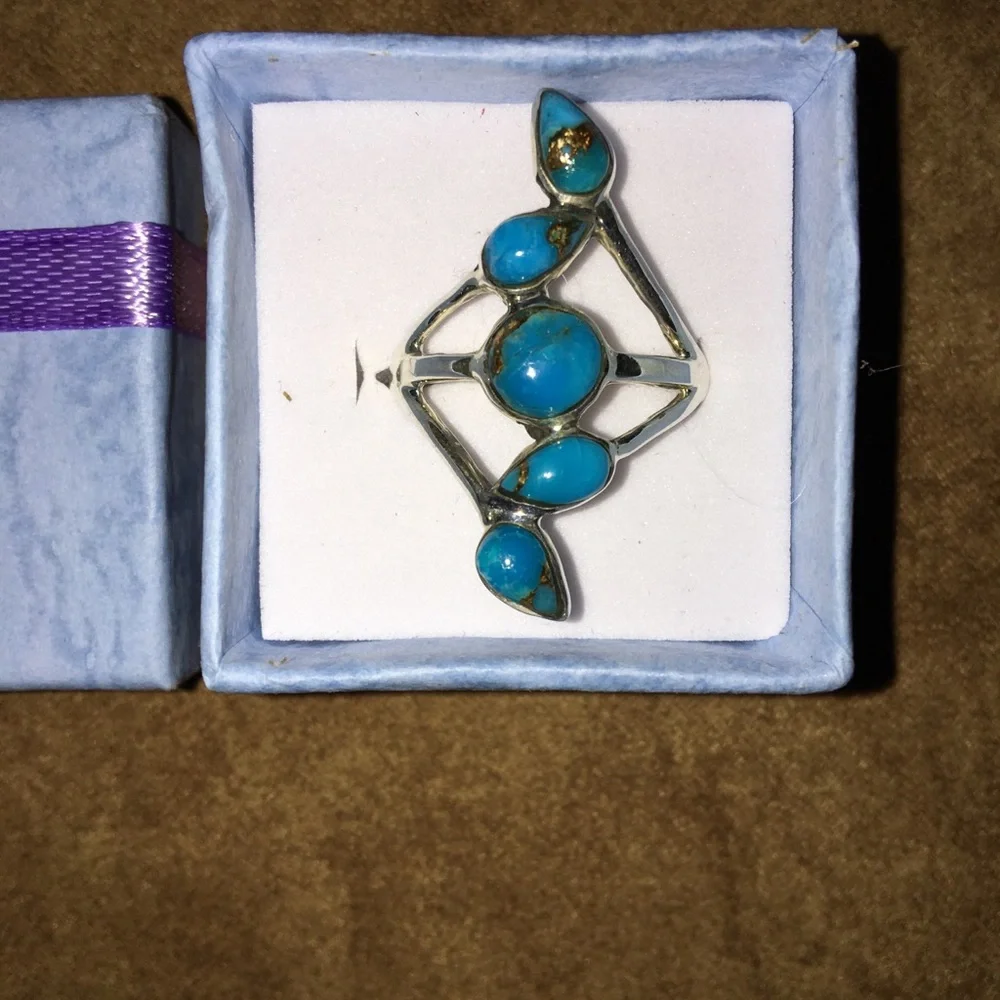 NWOT AUTHENTIC STERLING SILVER & GENUINE TURQUOISE  RING